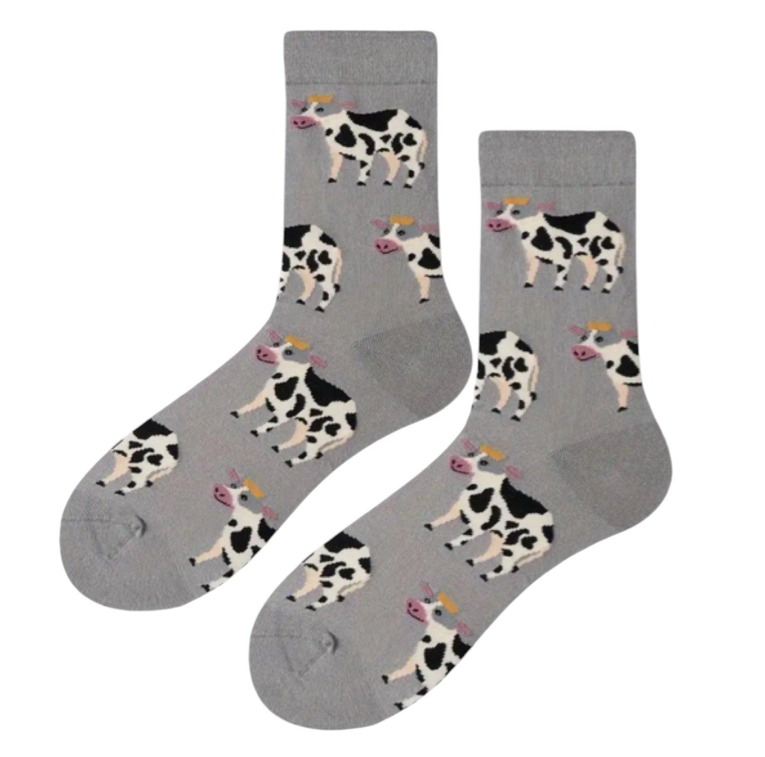 Cow Lover Bag Socks Hair Brush Scrunchie Sign Gift Set - The Renmy Store Homewares & Gifts 