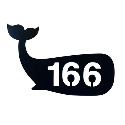 Whale House Number Sign Custom Coastal Metal - Aussie Made