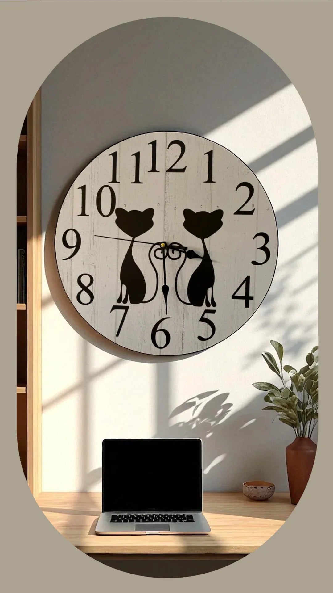 Clock Wall Cat Kitty Love 30cm 60cm Aussie Made