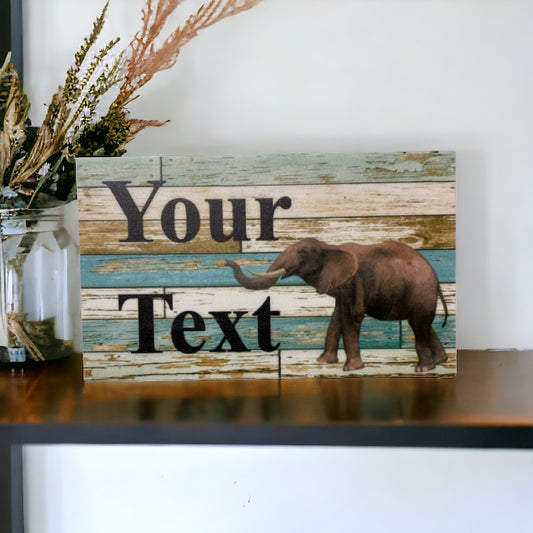 Elephant Africa Custom Persoanlised Sign - The Renmy Store Homewares & Gifts 