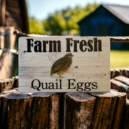 Quail Farm Fresh Eggs Rustic Sign - The Renmy Store Homewares & Gifts 