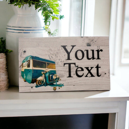 Caravan Vintage Custom Persoanlised Sign - The Renmy Store Homewares & Gifts 