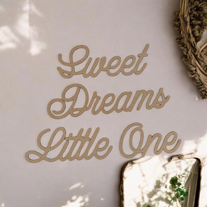 Sweet Dreams Little One Wall Quote Wood Art DIY - The Renmy Store Homewares & Gifts 