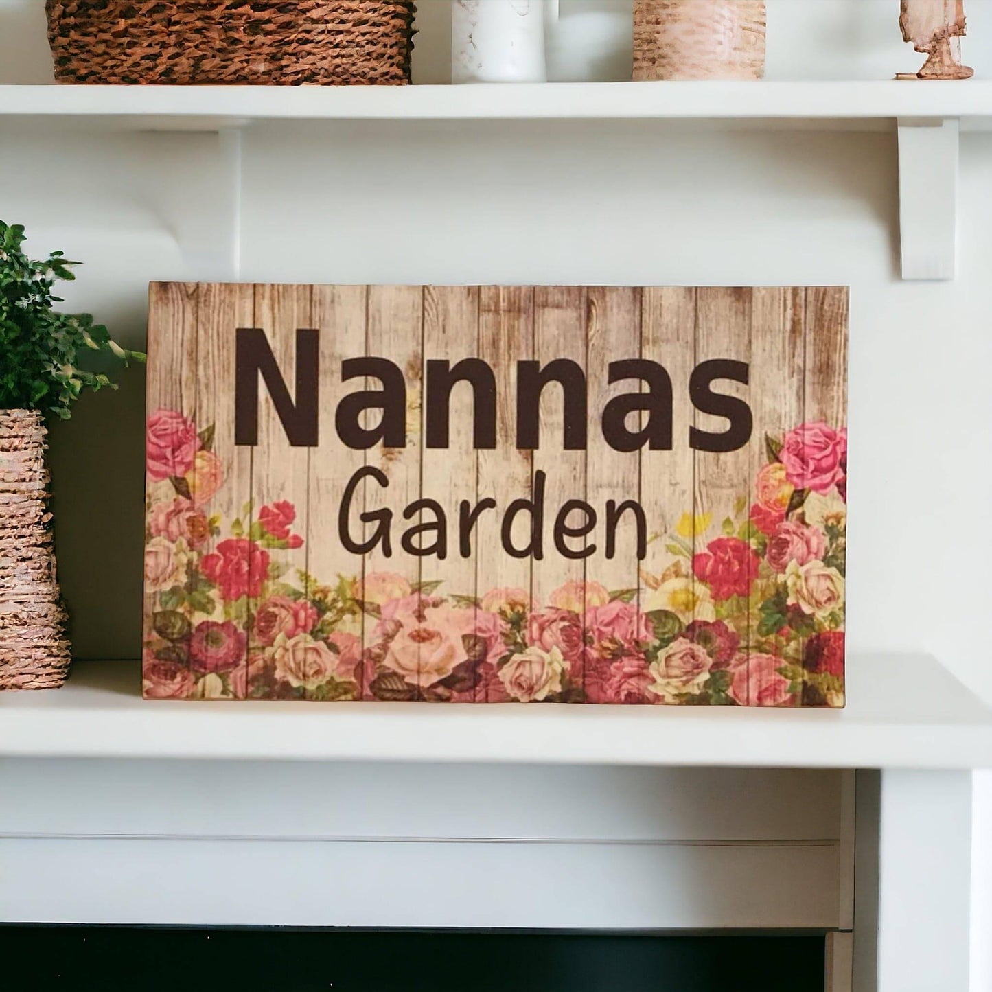 Nannas Garden Floral Rose Sign - The Renmy Store Homewares & Gifts 