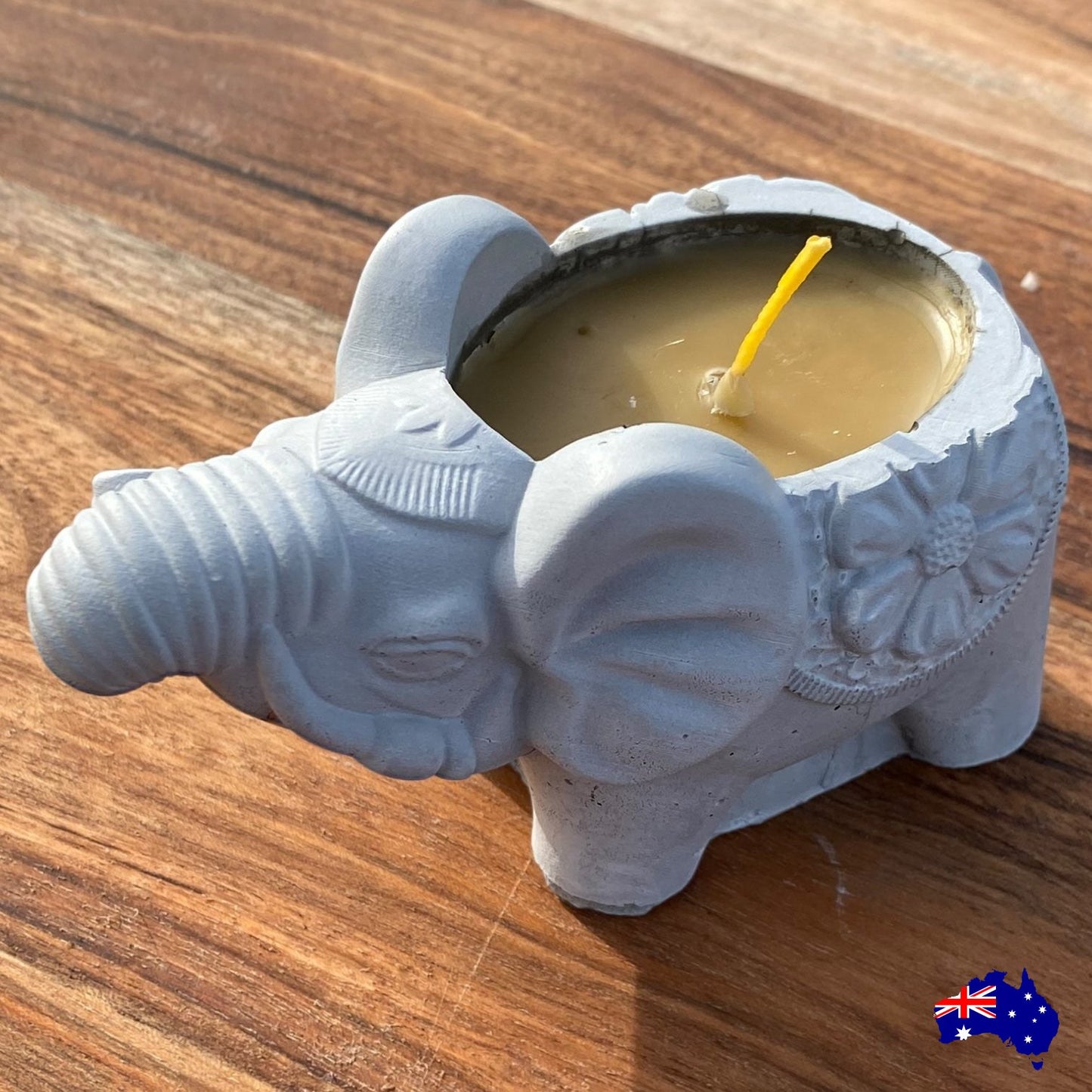 Pure Beeswax Elephant Candle Aussie Handmade