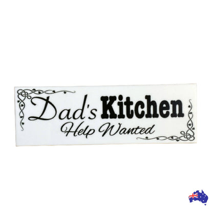 Dad's Kitchen Help Wanted Sign - The Renmy Store Homewares & Gifts 