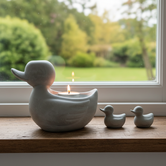Duck Ducklings Tealight Candle Holder Aussie Handmade Concrete