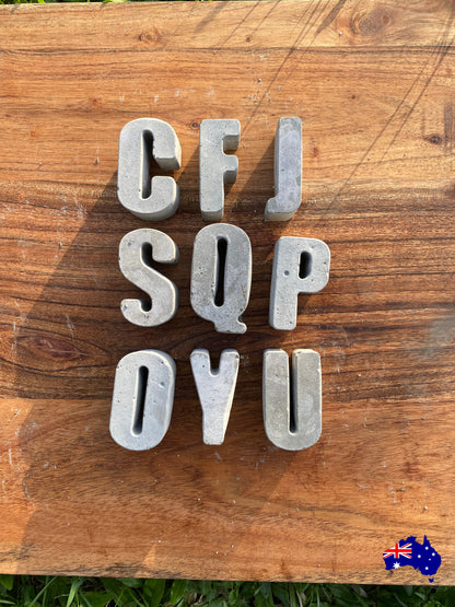 Letter Alphabet Rustic Aussie Handmade Concrete