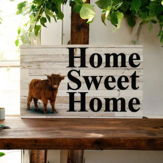 Home Sweet Home Cow Sign - The Renmy Store Homewares & Gifts 