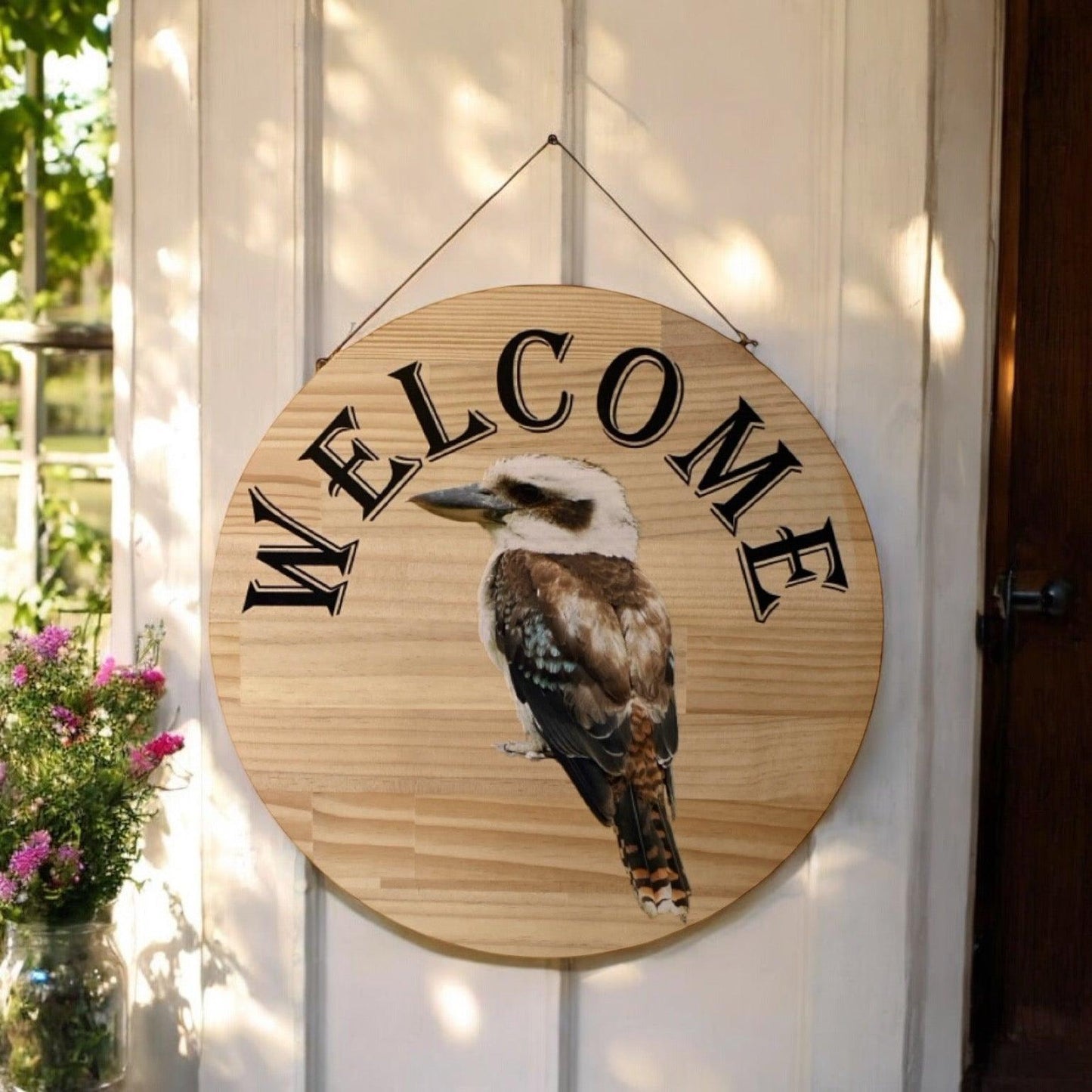 Welcome Kookaburra Bird Wood Sign - The Renmy Store Homewares & Gifts 