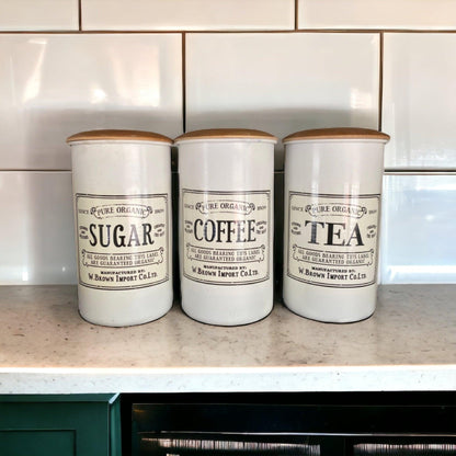 Cannister Jar Set for Coffee Tea & Sugar Vintage - The Renmy Store Homewares & Gifts 