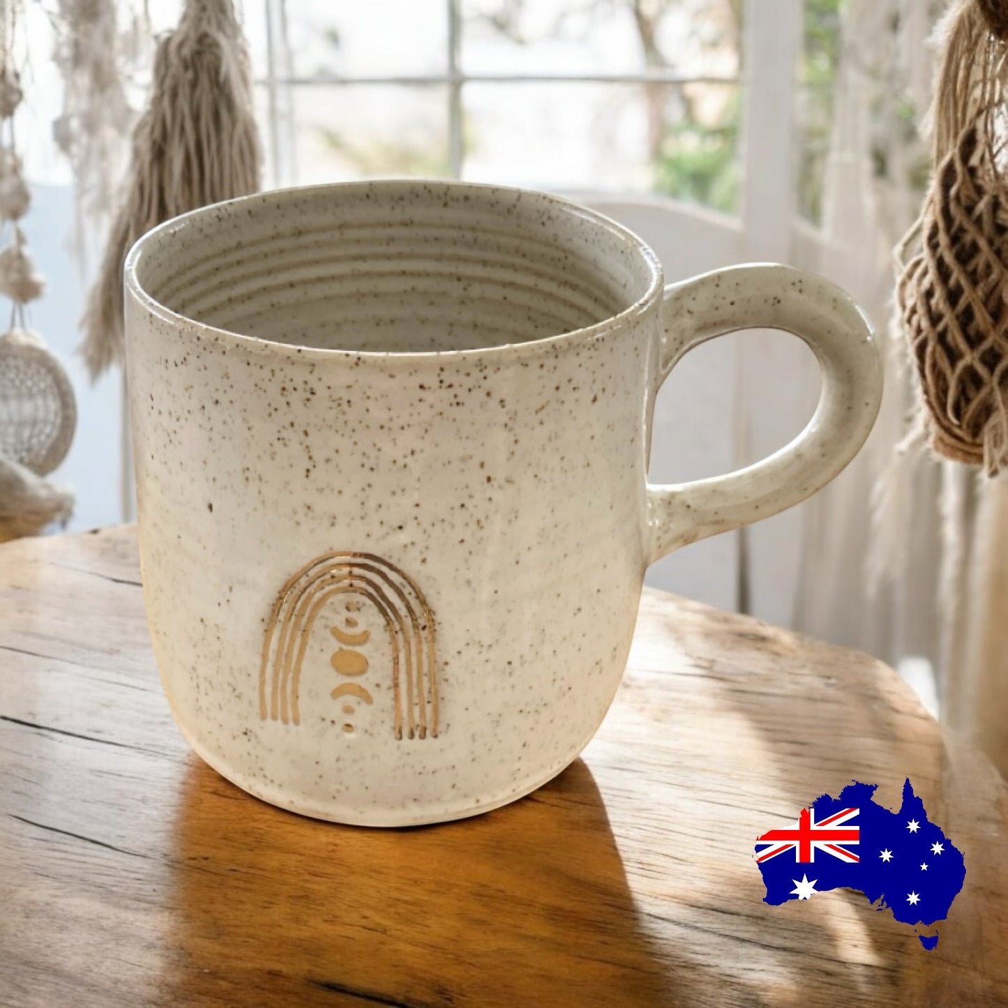 Mug Rainbow Moon Pottery Ceramic Aussie Made