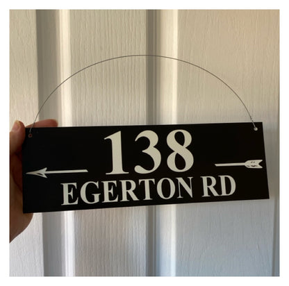 Custom Personalised Arrow Rustic Black Sign