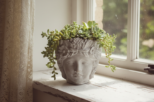 Handmade Concrete Planter Pot Lady Flower - Australian Made Succulent Pot - Set of 1, 2 or 3