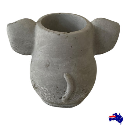 Planter Pot Elephant Boho Aussie Handmade Concrete