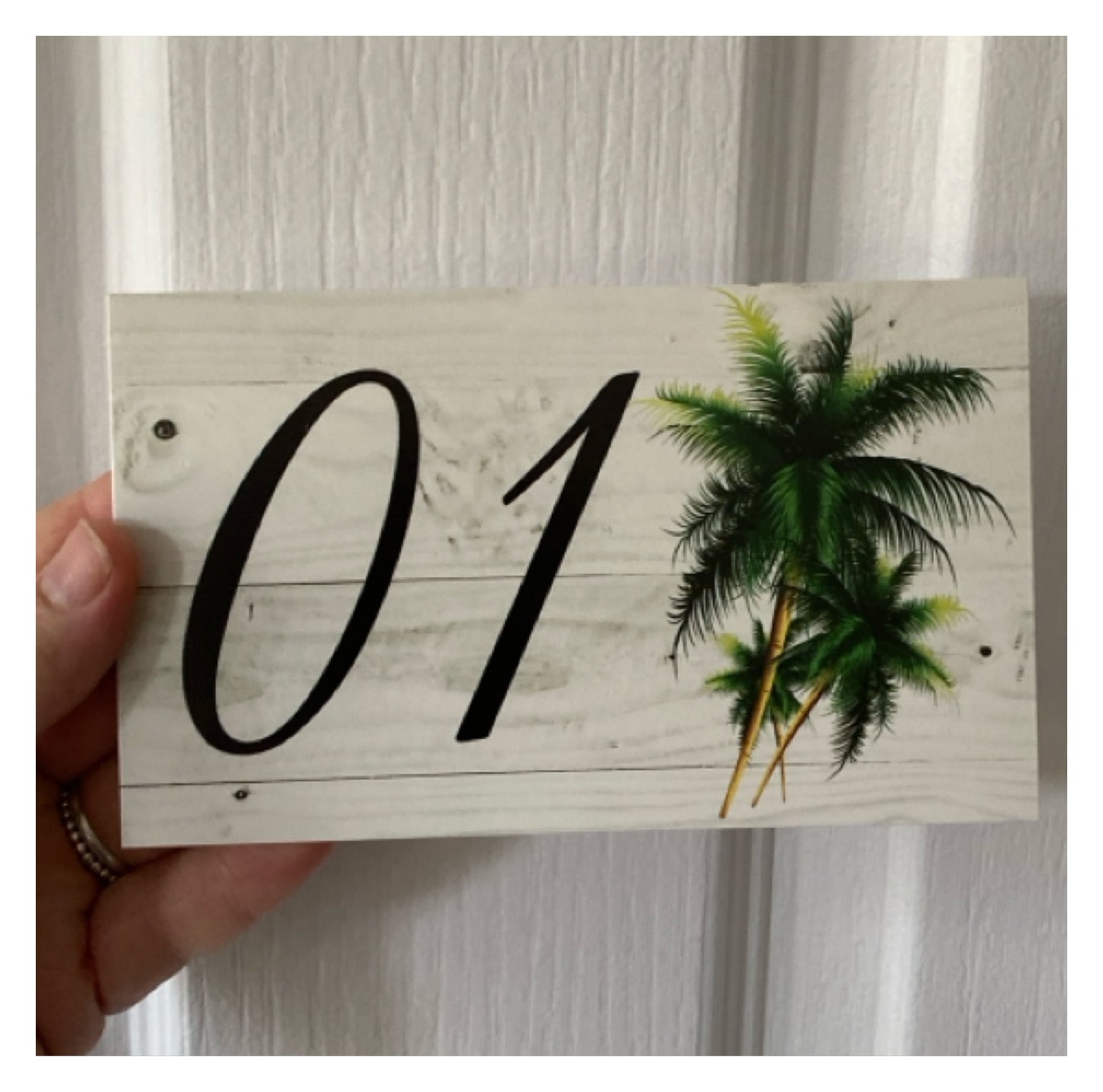 Personalised Beach House Number Custom Palm Tree Sign