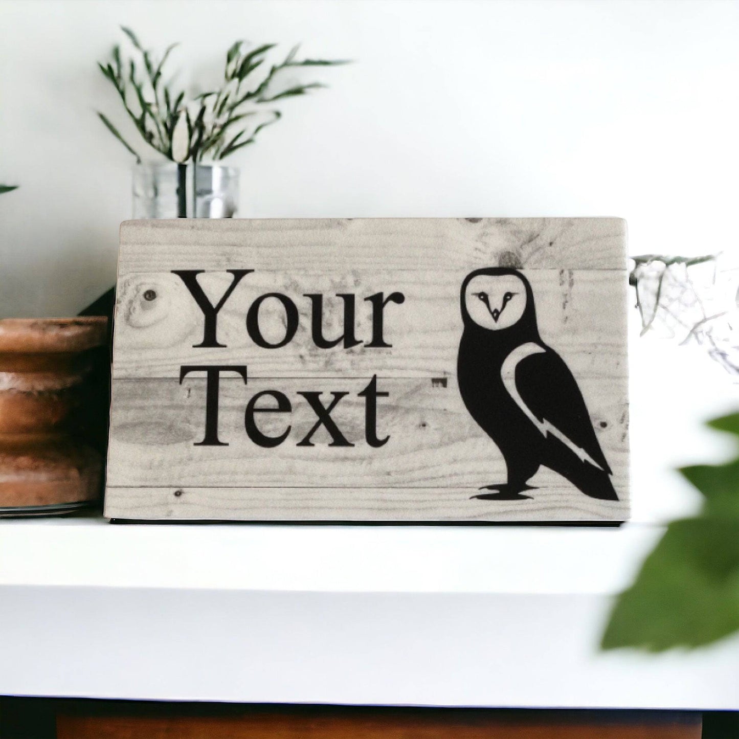 Owl Bird Custom Personalised Sign - The Renmy Store Homewares & Gifts 