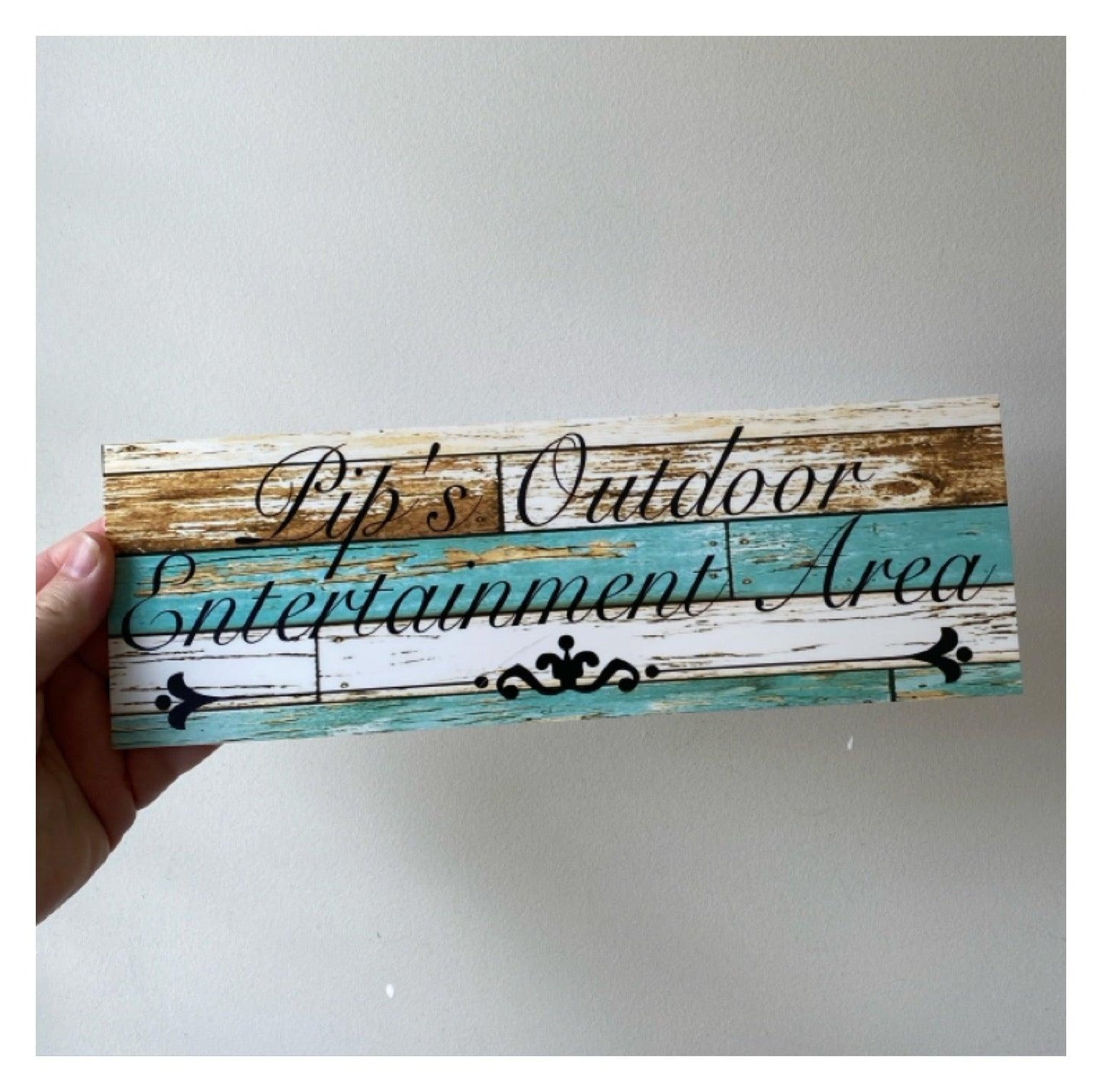 Custom Personalised Rustic Blue Sign