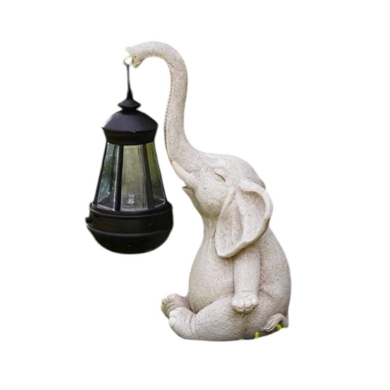 Solar Lantern Elephant Garden Ornament