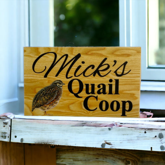 Quail Coop Custom Personalised Rustic Sign - The Renmy Store Homewares & Gifts 