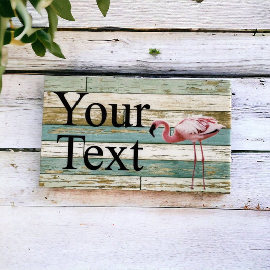 Flamingo Blue Custom Personalised Sign - The Renmy Store Homewares & Gifts 