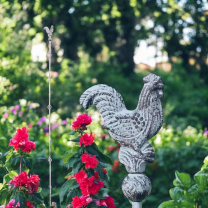 Garden Stake Rooster Cast Iron