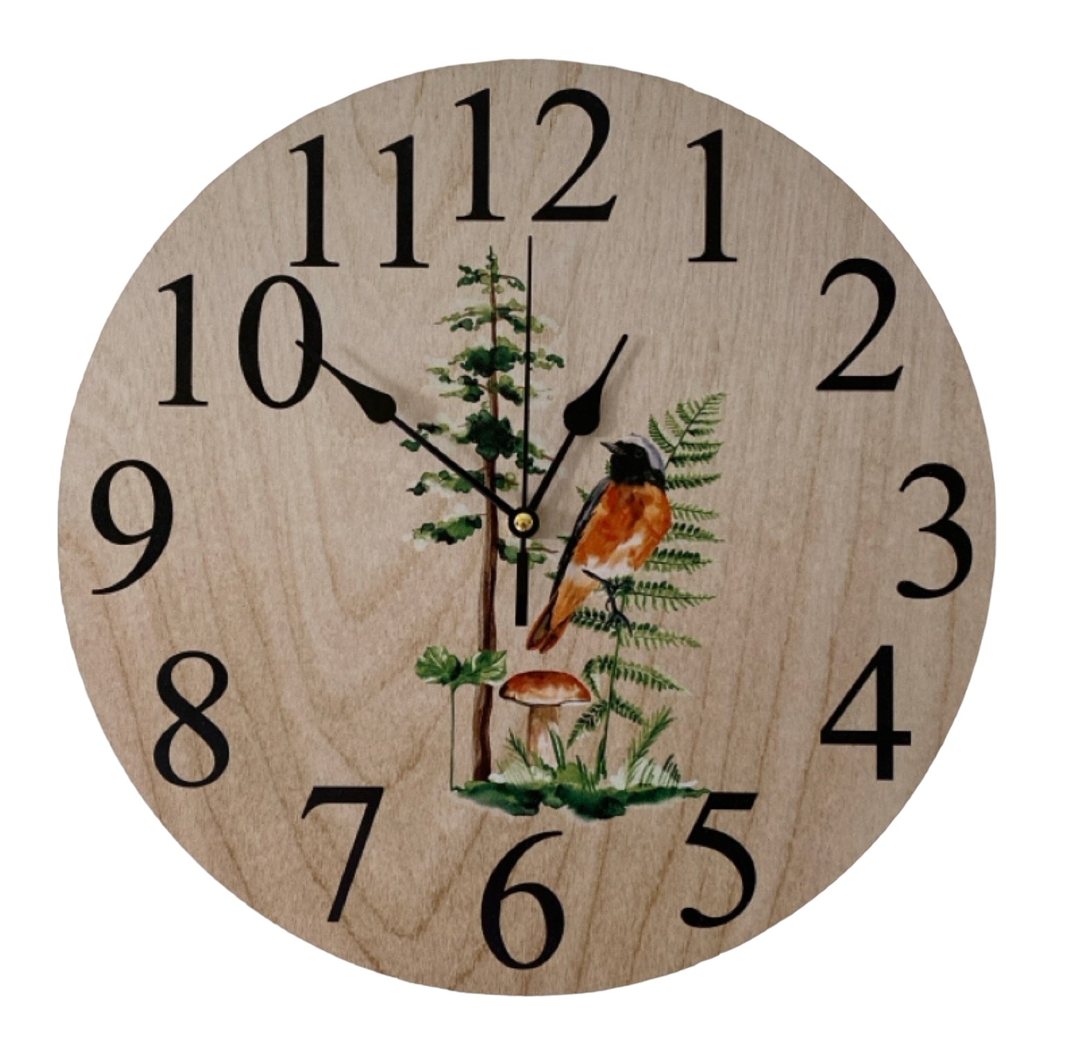 Clock Wall Bird Tree Fern Mushroom Aussie Made - The Renmy Store Homewares & Gifts 