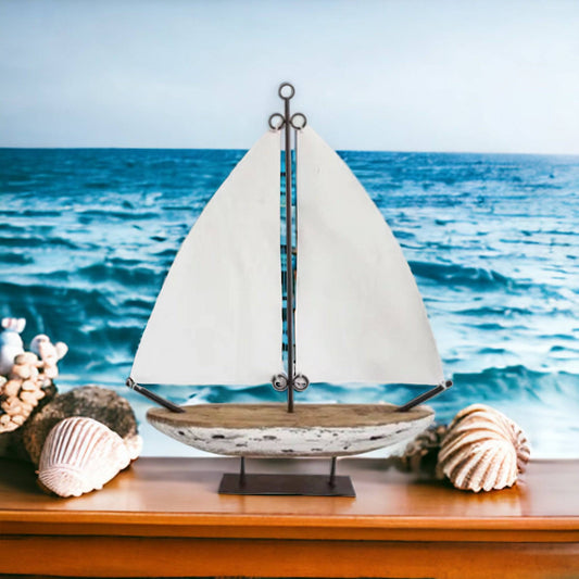 Sailing Boat Nautical Natural Coastal - The Renmy Store Homewares & Gifts 