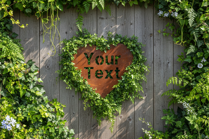 Custom Heart Personalised Sign - Rusty Metal - Aussie Made