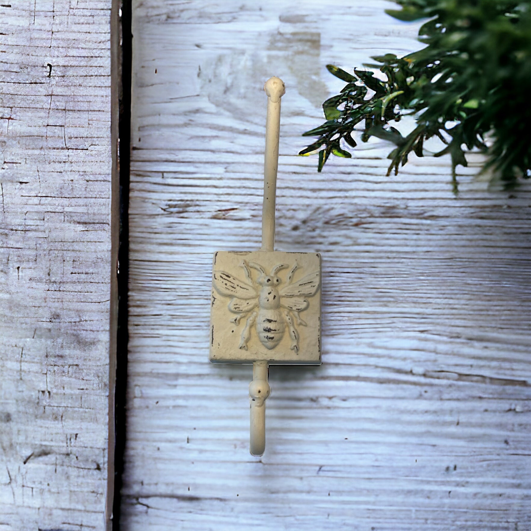 Bee Hook White Cast Iron - The Renmy Store Homewares & Gifts 