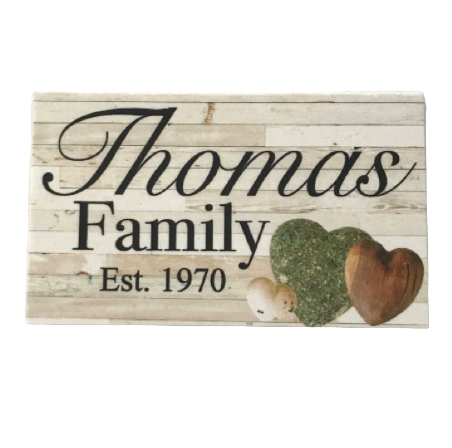 Family Custom Personalised Est Shabby Chic Love Sign - The Renmy Store Homewares & Gifts 