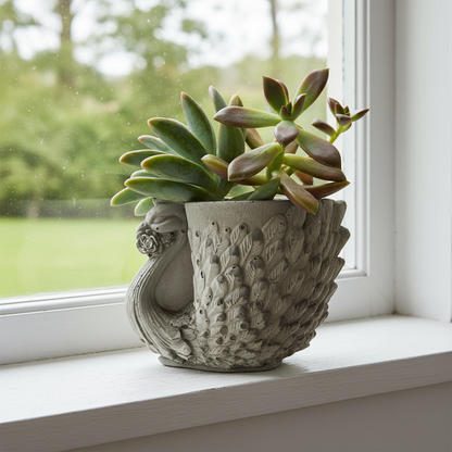 Planter Pot Peacock Bird Aussie Handmade Concrete