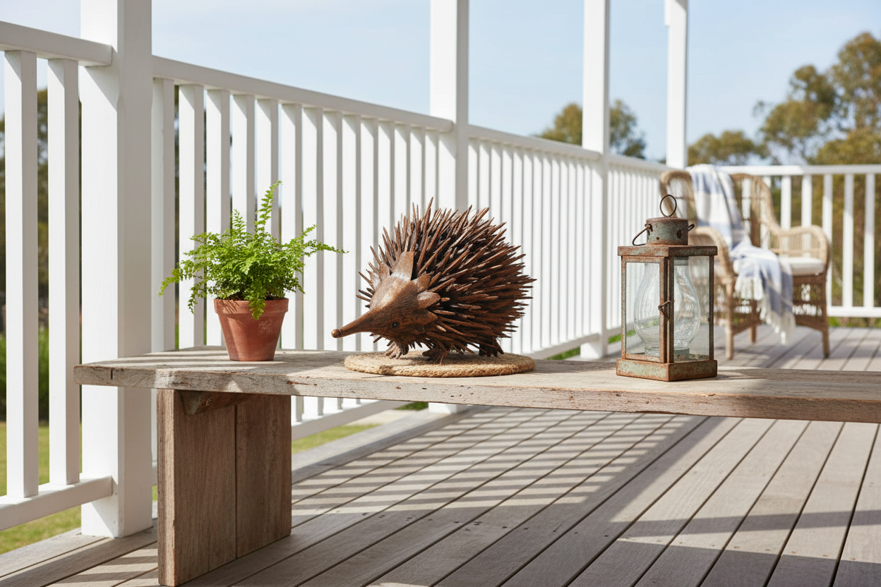 Metal Echidna Garden Ornament - Handcrafted Australian Decor