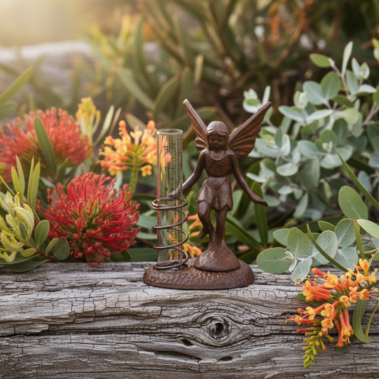 Rain Gauge Fairy Garden Cast Iron 12cm Kids Decor