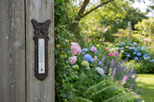 Butterfly Vintage Cast Iron Thermometer Wall Garden Rustic