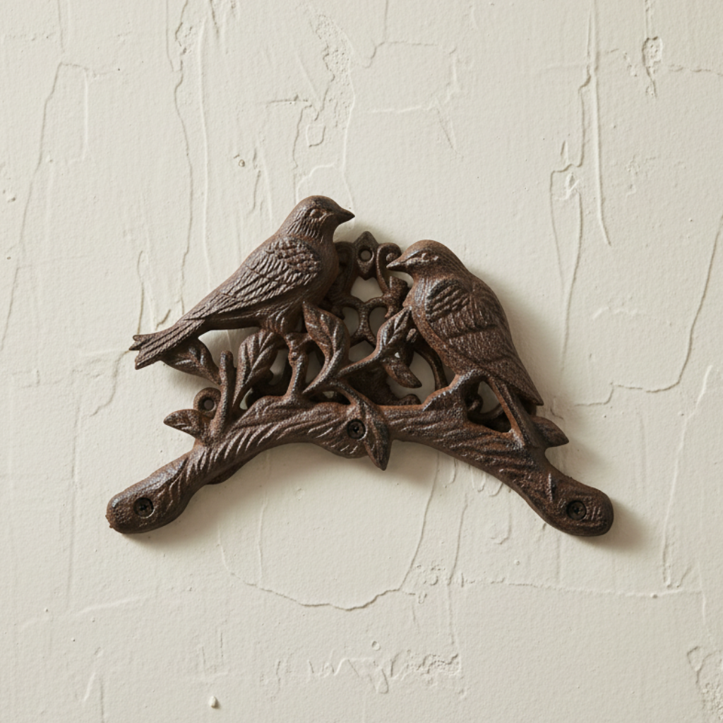 Bird Cast Iron Garden Hose Holder 24cm | Rustic Wall Mounted Hose Rack