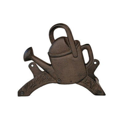 Watering Can Cast Iron Garden Hose Holder 23.5cm | Rustic Wall Mounted Hose Rack