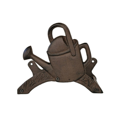 Watering Can Cast Iron Garden Hose Holder 23.5cm | Rustic Wall Mounted Hose Rack
