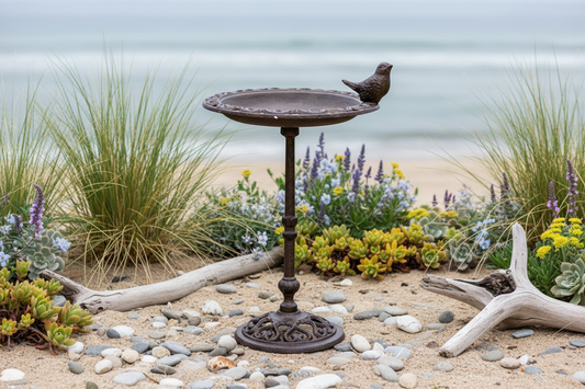 Bird Feeder Bath Country Cast Iron Birdie Stand