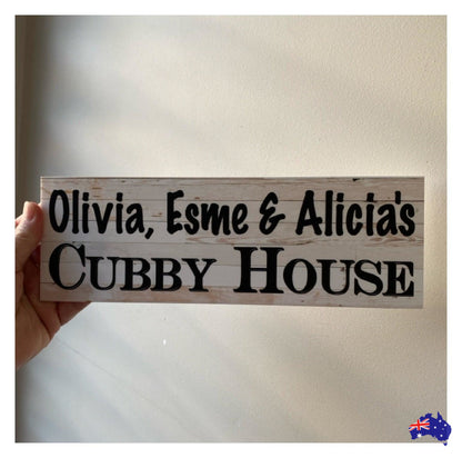 Cubby House Custom Personalised Kids Name Sign - The Renmy Store Homewares & Gifts 