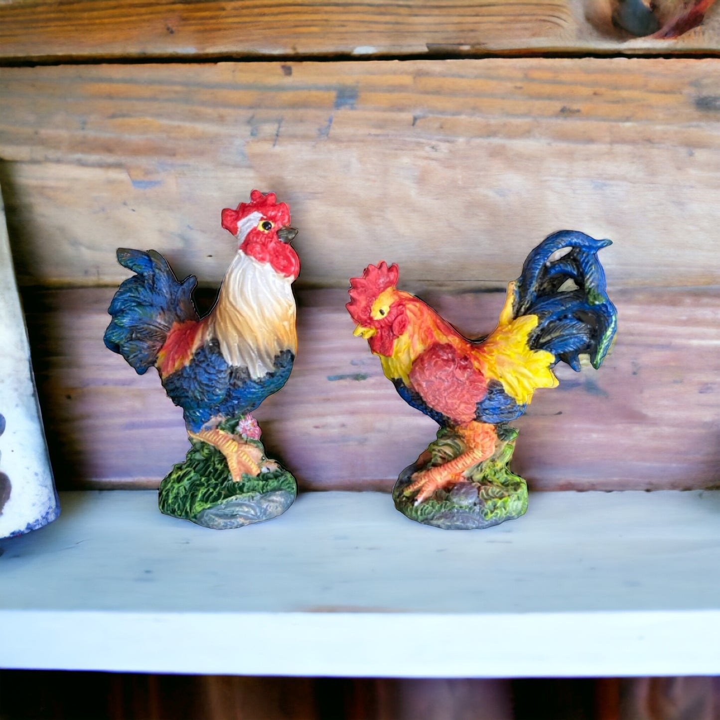 Rooster Farm Country Set of 2 Ornament 9cm