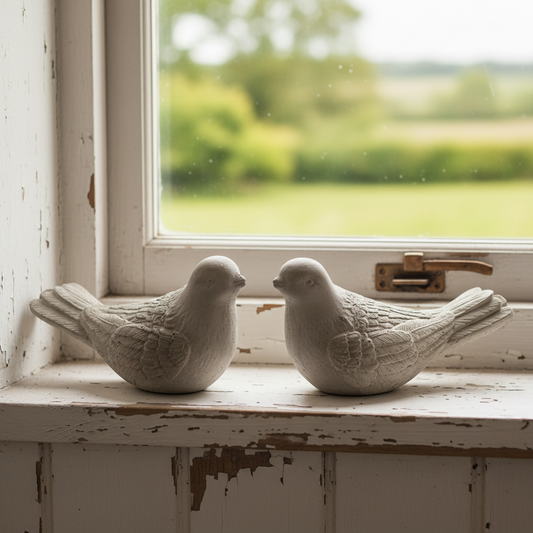 Concrete Pigeon Bird Ornament - Handmade Aussie Garden Decor