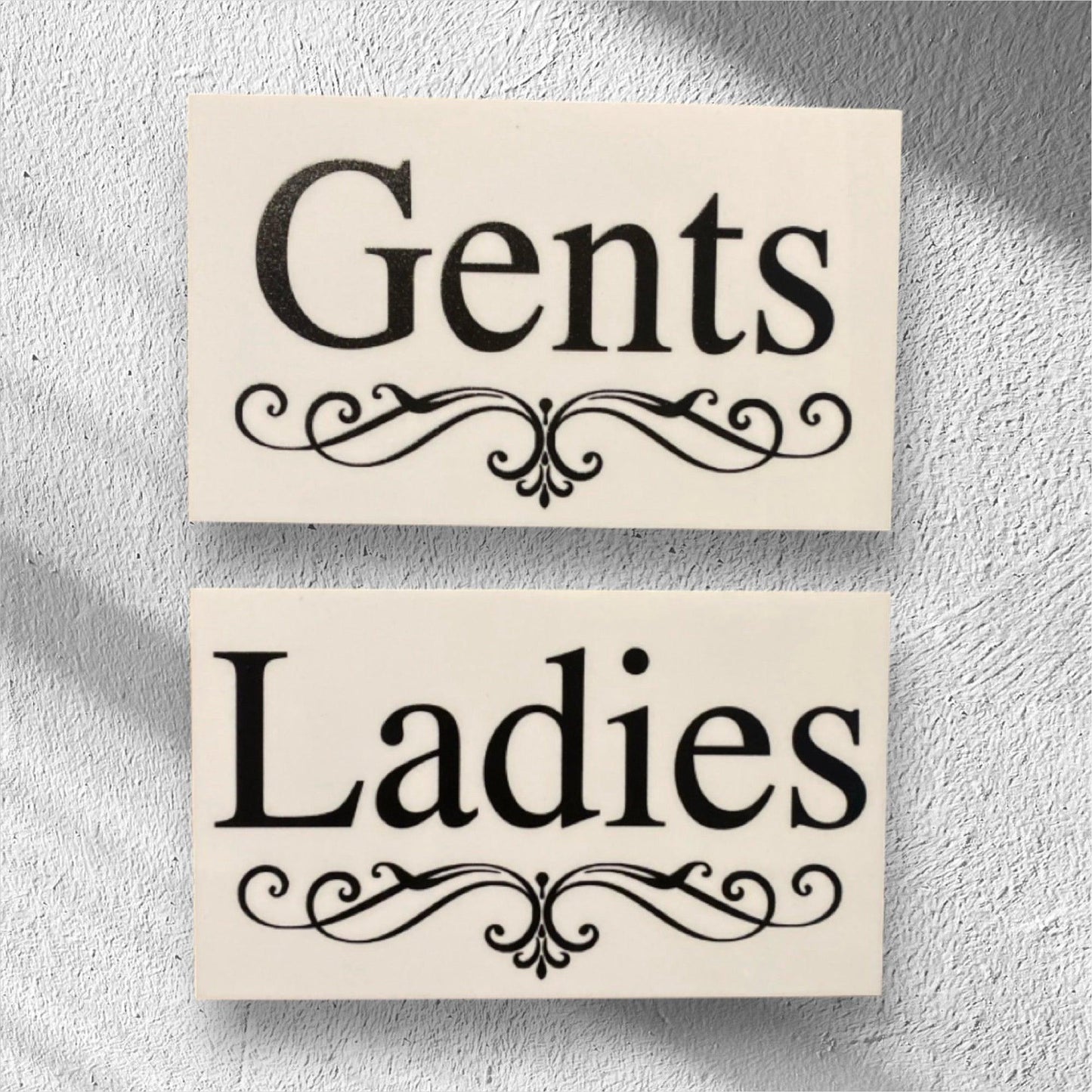 Toilet Door Ladies Gents White Elegance Sign - The Renmy Store Homewares & Gifts 