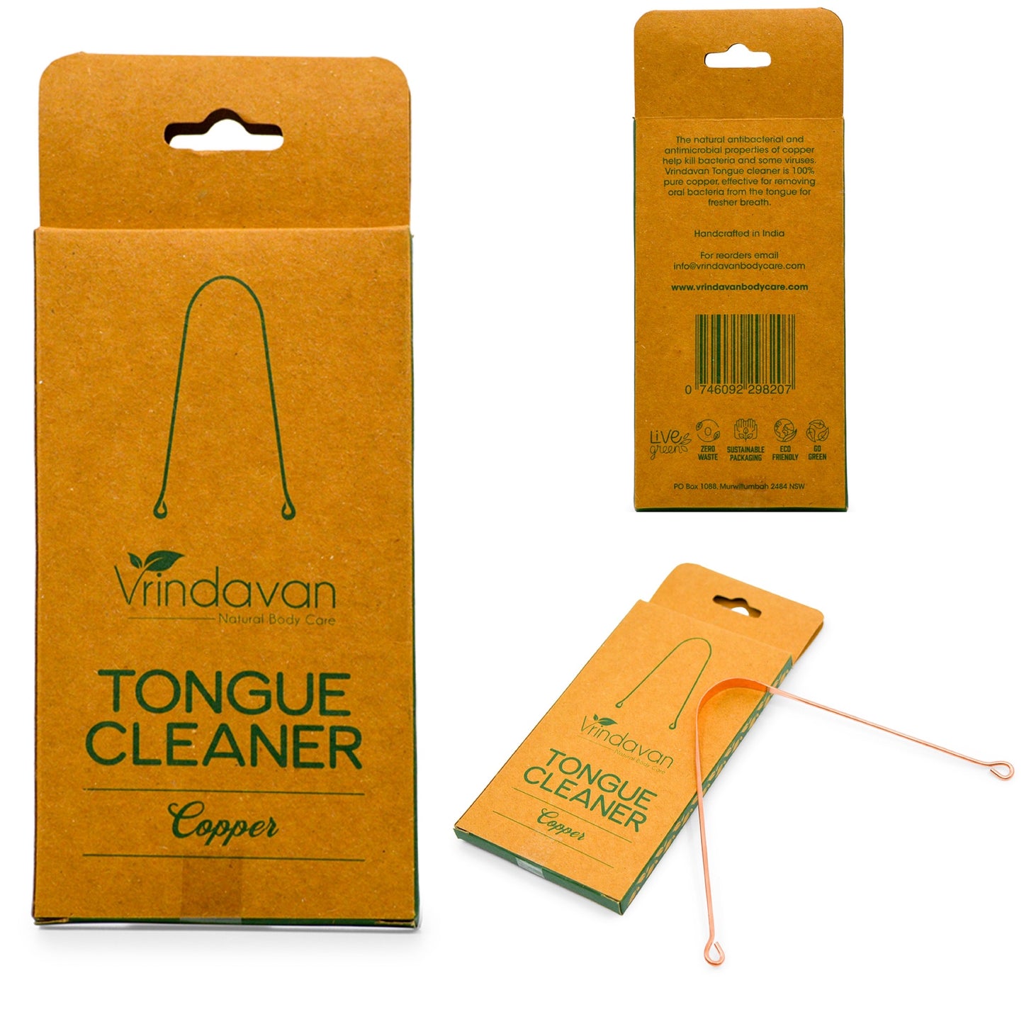 Natural Toothpaste Copper Tongue Cleaner Floss Toothbrush Bathroom Sign Gift Pack - The Renmy Store Homewares & Gifts 