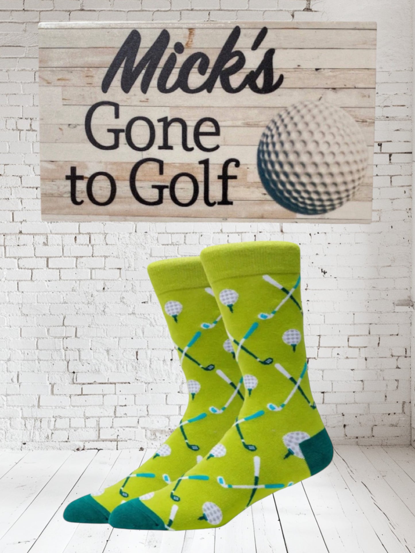 Golf Socks Personalised Gone To Golf Sign Gift