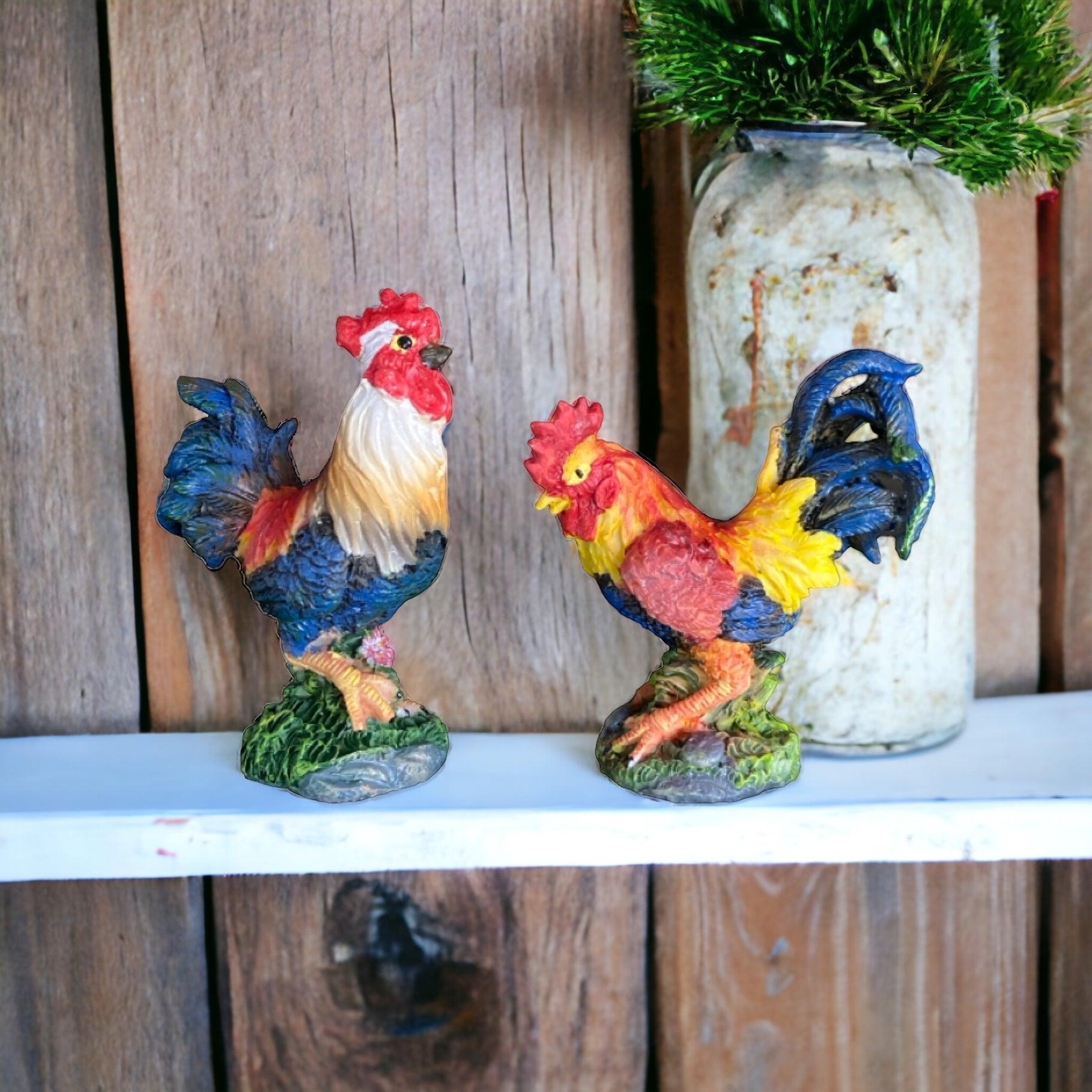 Rooster Farm Country Set of 2 Ornament 9cm - The Renmy Store Homewares & Gifts 