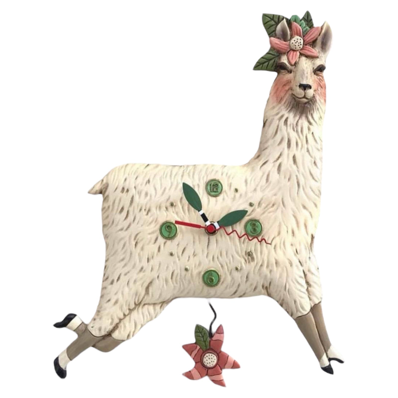 Clock Wall Llama Love Allen Designs Pendulum - The Renmy Store Homewares & Gifts 