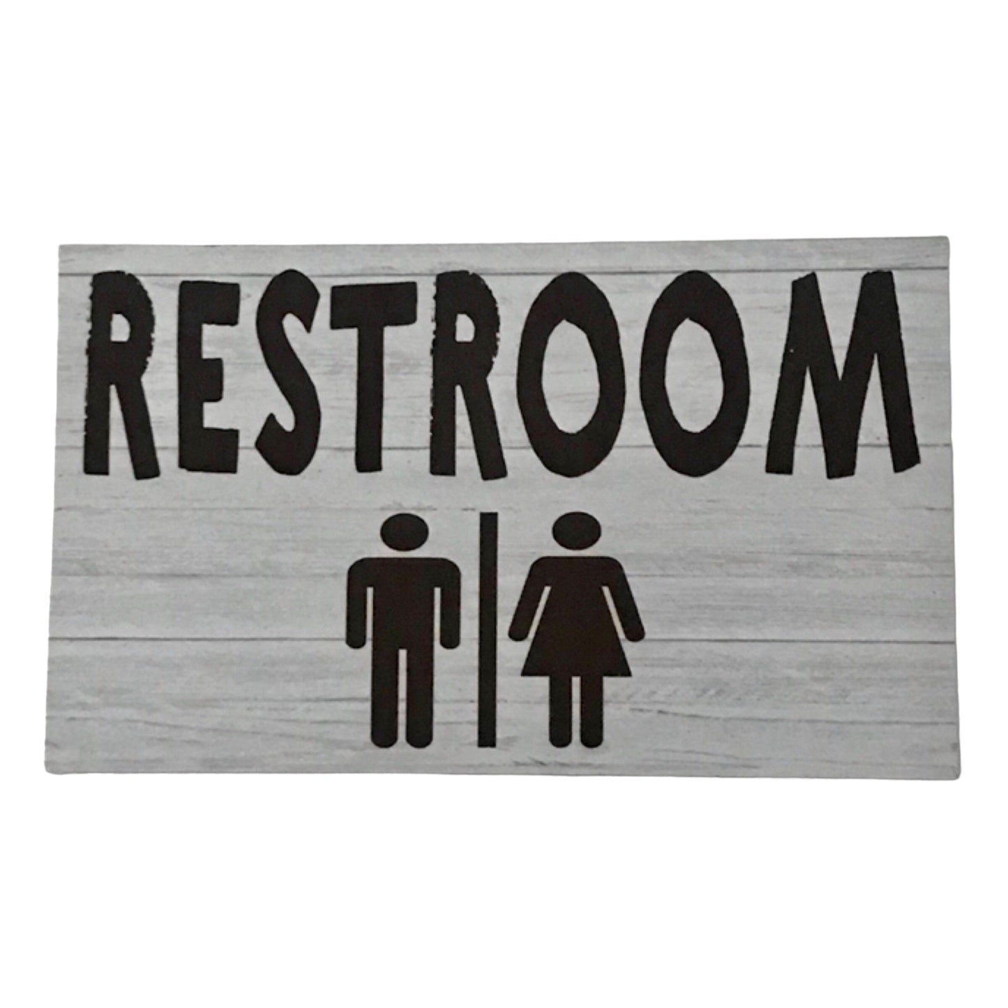 Restroom Toilet Door Timber Look Sign