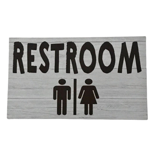 Restroom Toilet Door Timber Look Sign - The Renmy Store Homewares & Gifts 