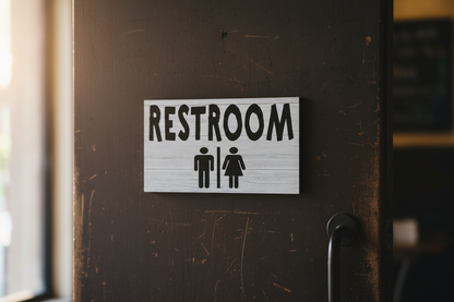 Restroom Sign Acrylic Timber Look Door Wall Aussie Made